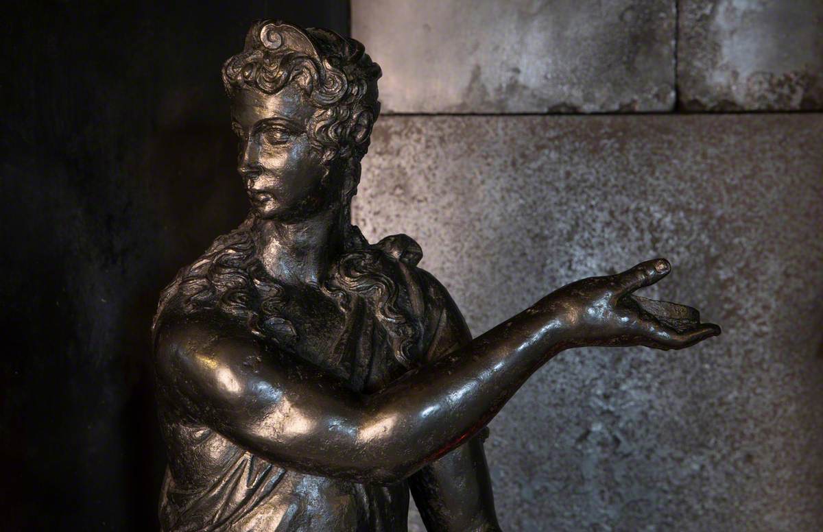 Paduan Bronze Andiron, Surmounted by Female Figures
