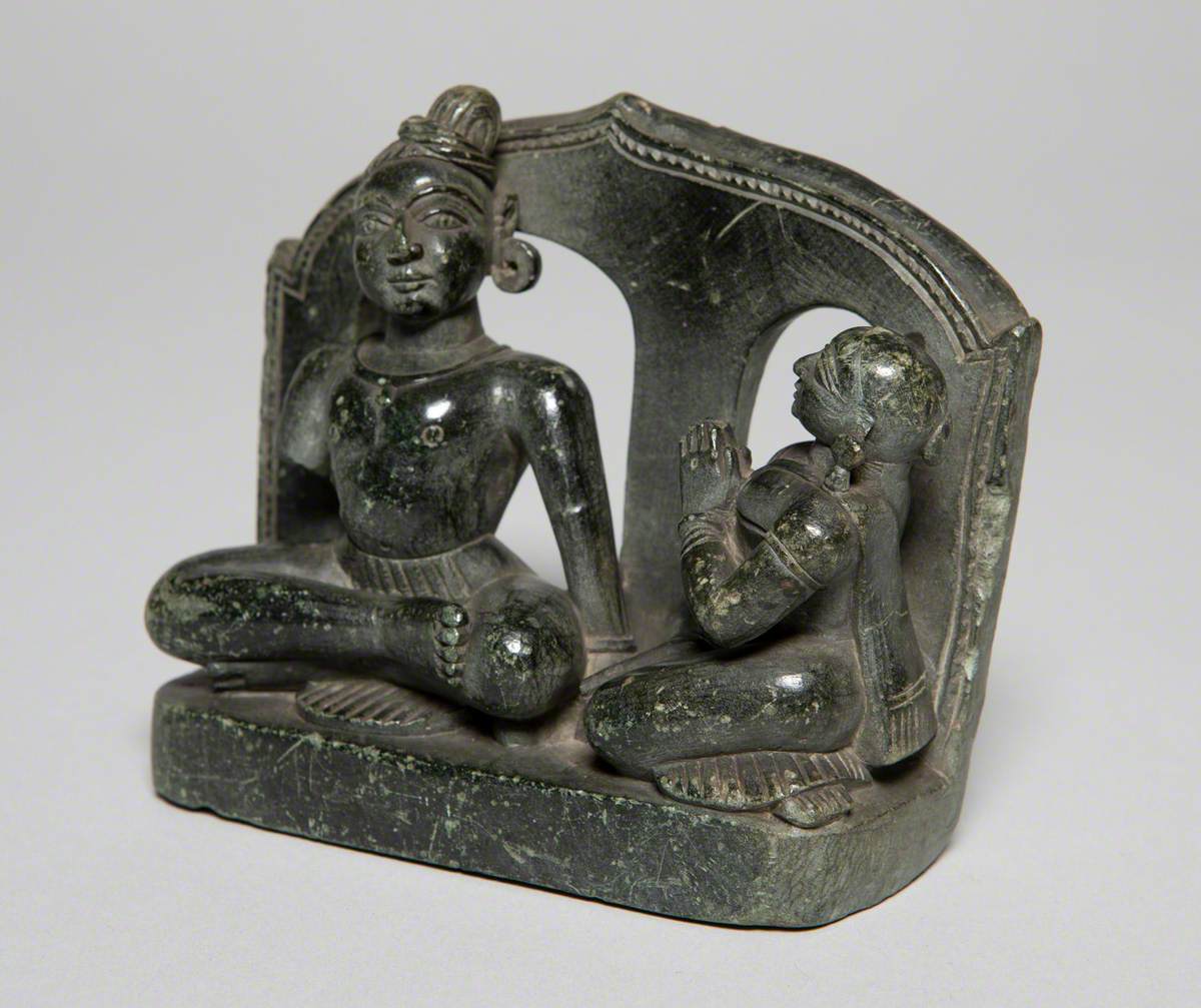 Shiva Seated in Padmasana with Female Attendant