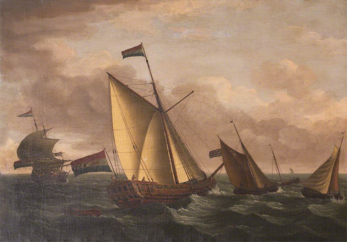 Dutch Ships in Choppy Seas