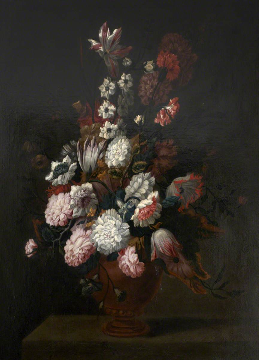 An Earthernware Vase of Flowers