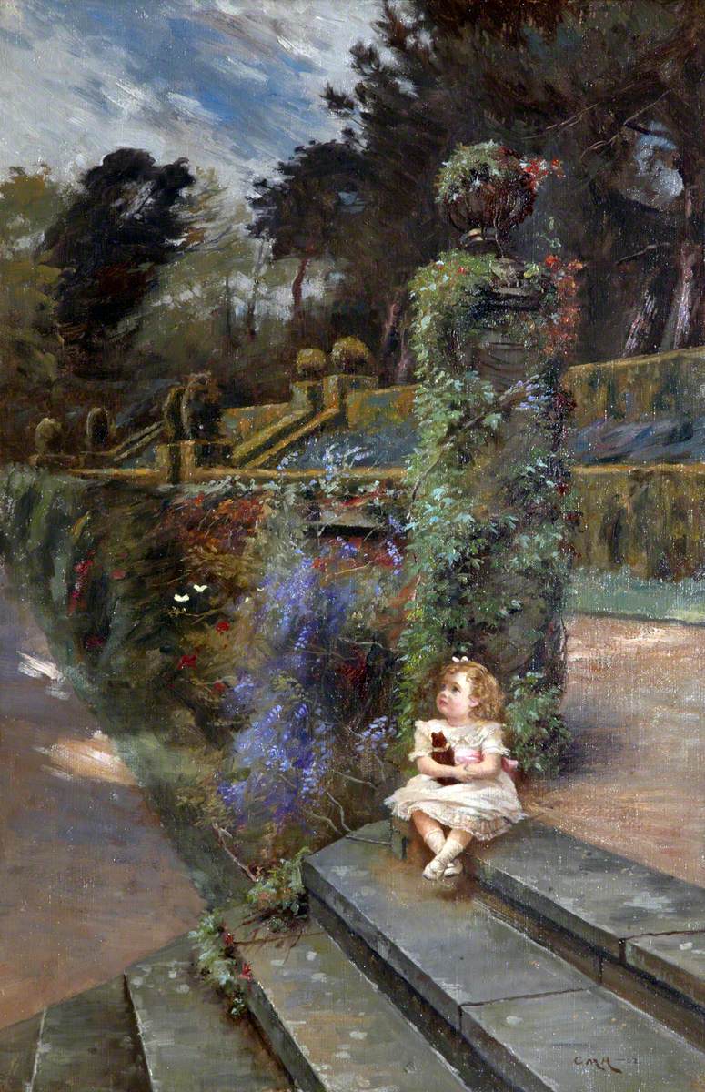 Mary Drewe (1900–1985), in the Garden at Wadhurst Hall, East Sussex