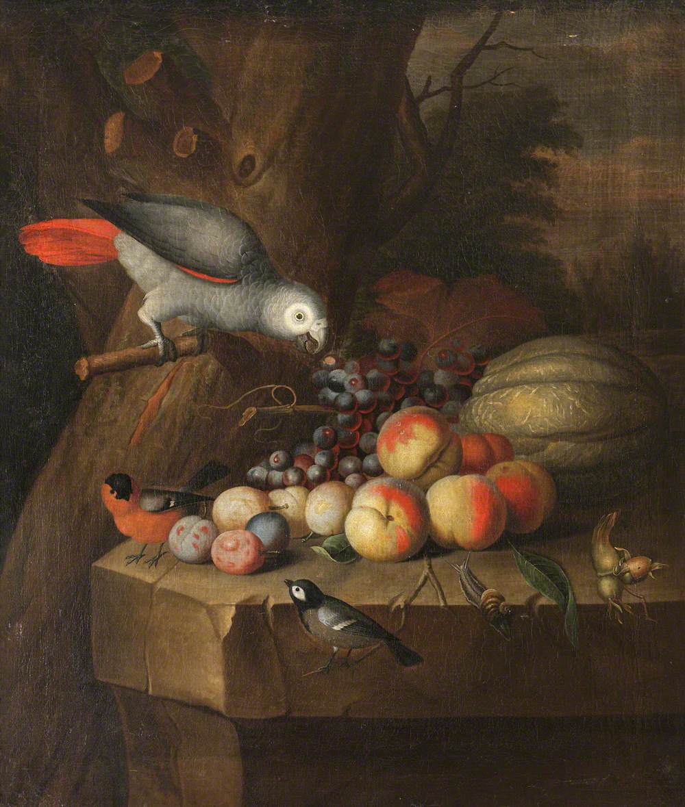 Still Life with a Parrot and Fruit