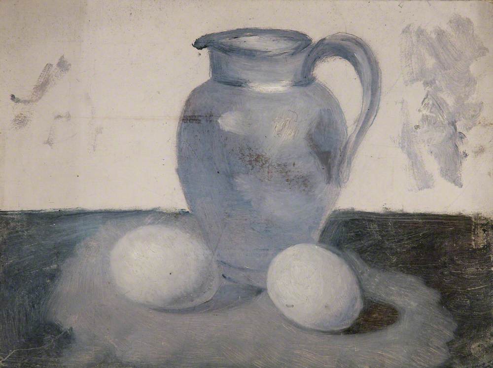 Still Life of a Jug and Two Eggs