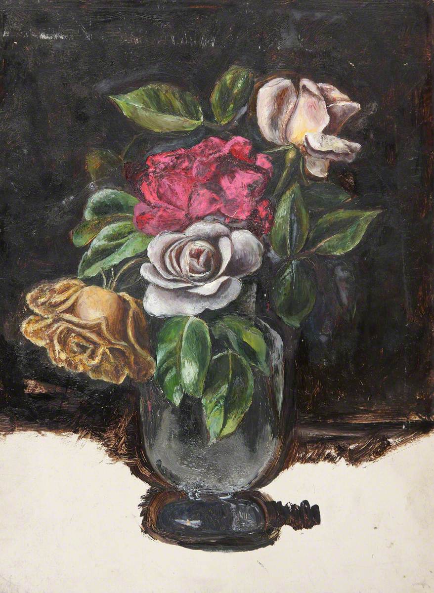 Study of Roses in a Vase