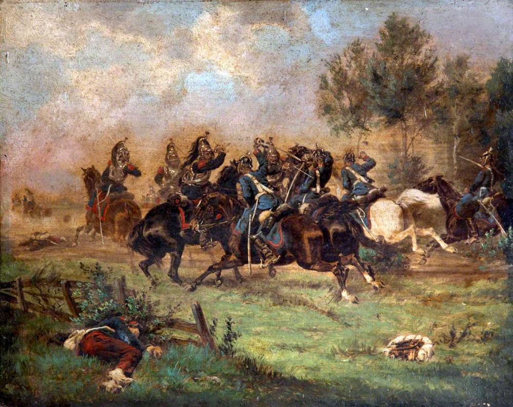 Battle Scene with Charging Cavalry