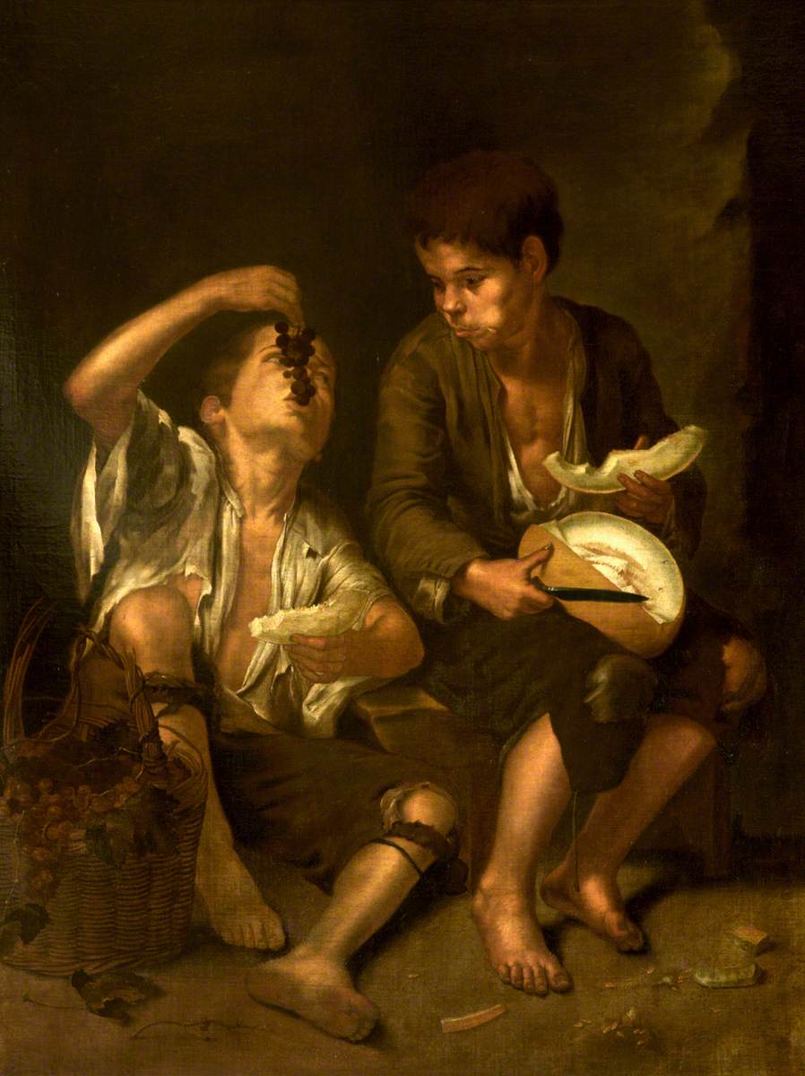 Bartolomé Esteban Murillo, Two Children Eating a Melon and Grapes, c. 1650, Alte Pinakothek, Munich, Germany.