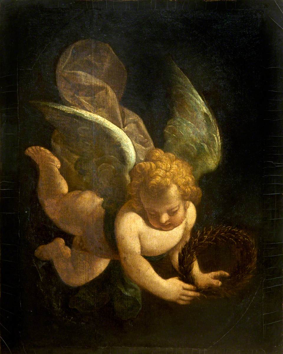 A Cupid Carrying a Laurel Wreath
