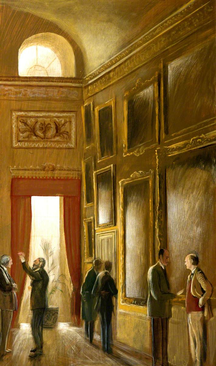 The Appraisal of the Trial Hang of the Paintings in the Saloon at Kingston Lacy (Bobby Gore, Sir Brinsley Ford, Professor Michael Jaffé, Tom Helme, Dudley Dodd and Tony Mitchell)