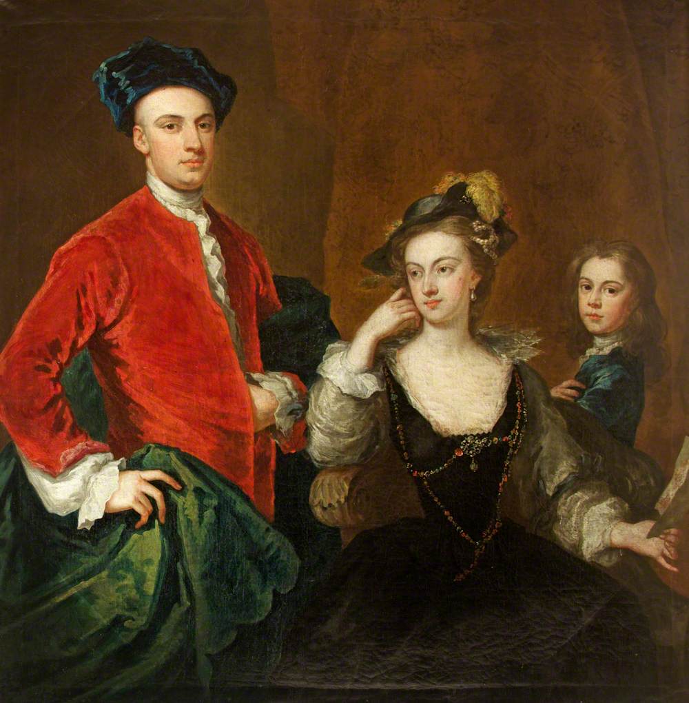 Sharington Davenport (1708–1774), His Wife Gratiana Rodd (d.1773), and His Younger Half-Brother, Later the Reverend William Davenport (1725–1781)