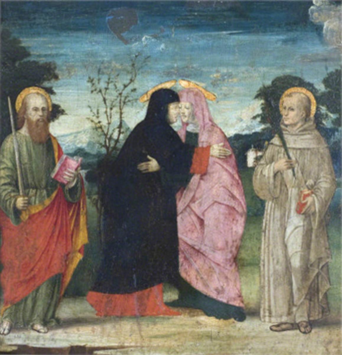 The Visitation with Saint Paul and a Franciscan Martyr Saint