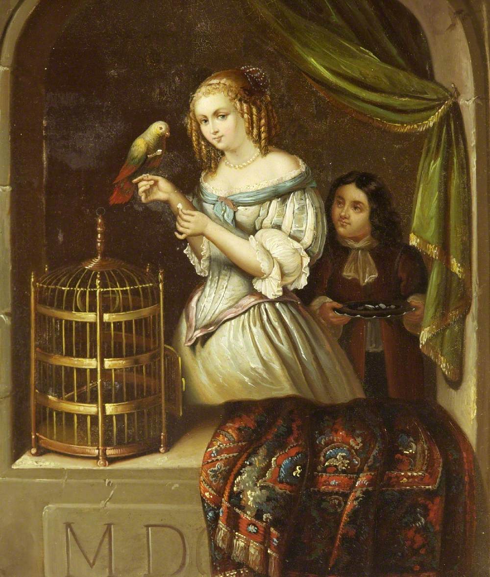 Portrait of a Girl with a Parrot