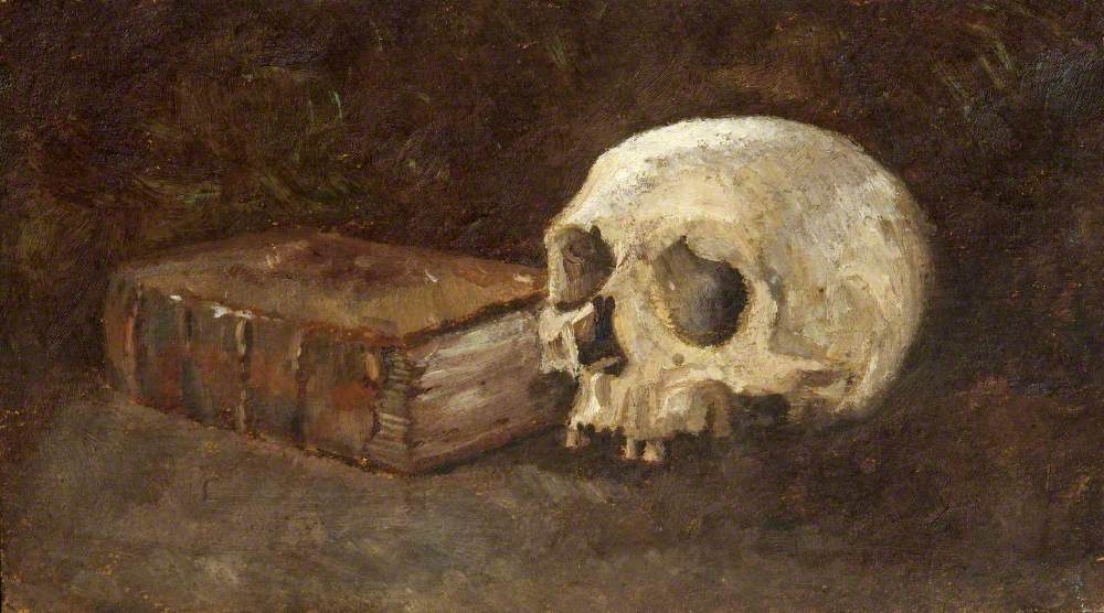 Still Life of a Book and a Skull