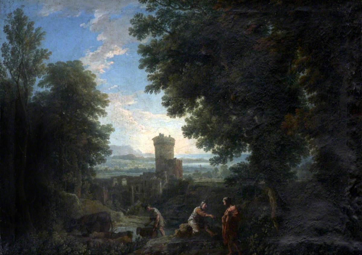 Classical Landscape with Ruins and Figures