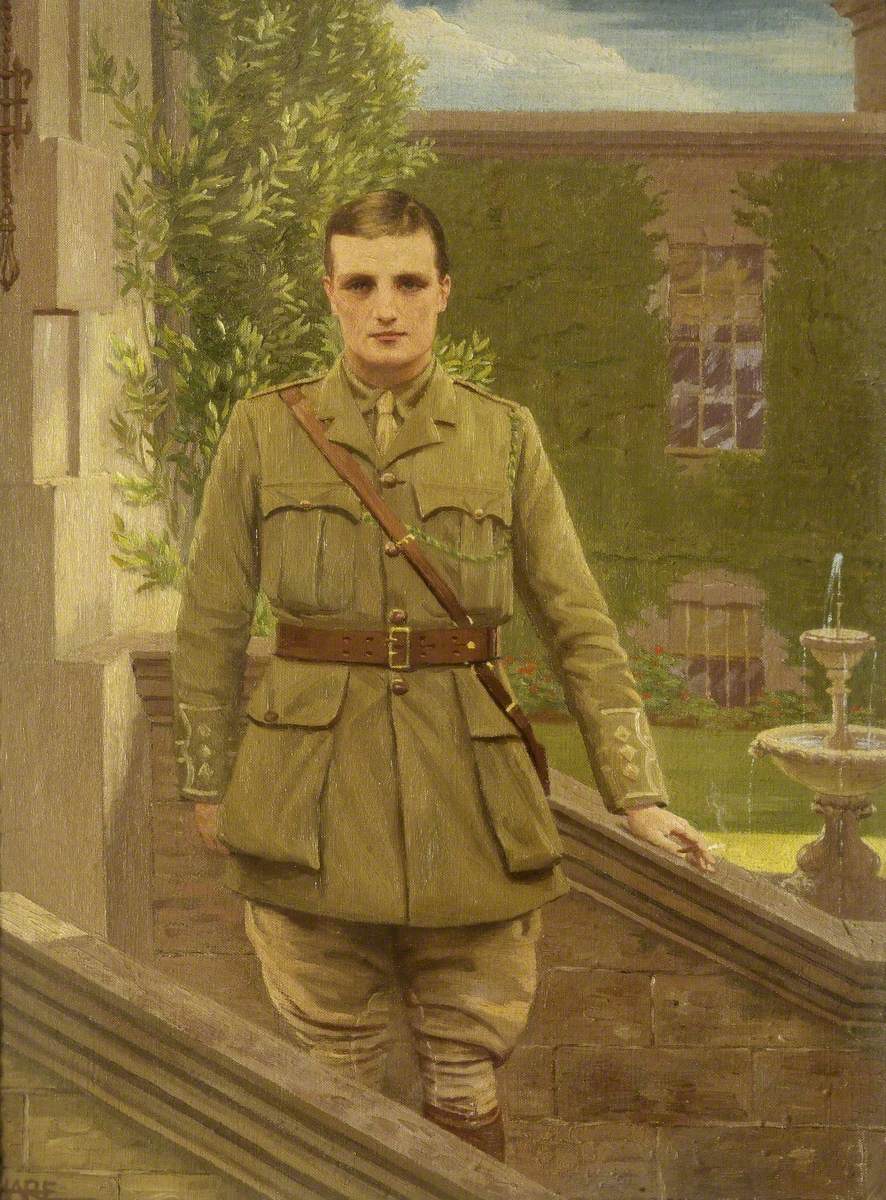 Henry Colt Arthur Hoare (1888–1917), at Stourhead in the Uniform of the 1st Queen's Own Yeomanry
