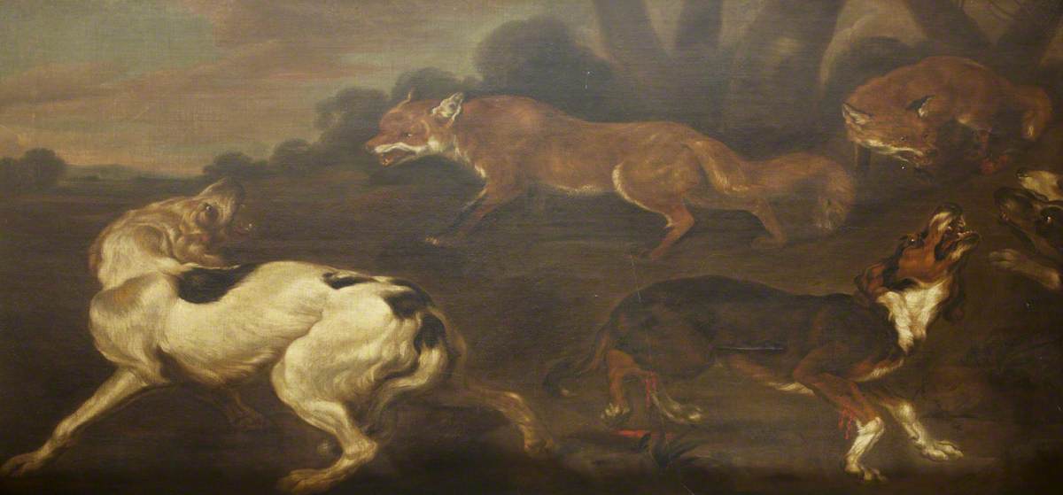 Hounds in Combat with a Pair of Foxes