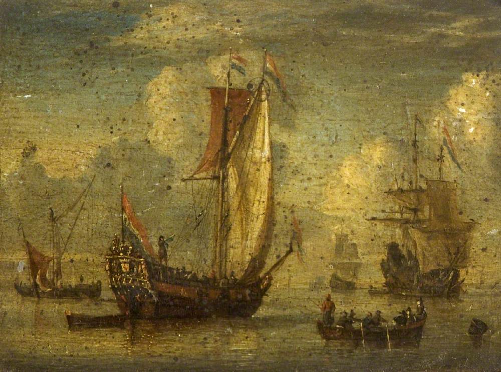 Dutch Men-o'-War and Other Shipping in a Harbour