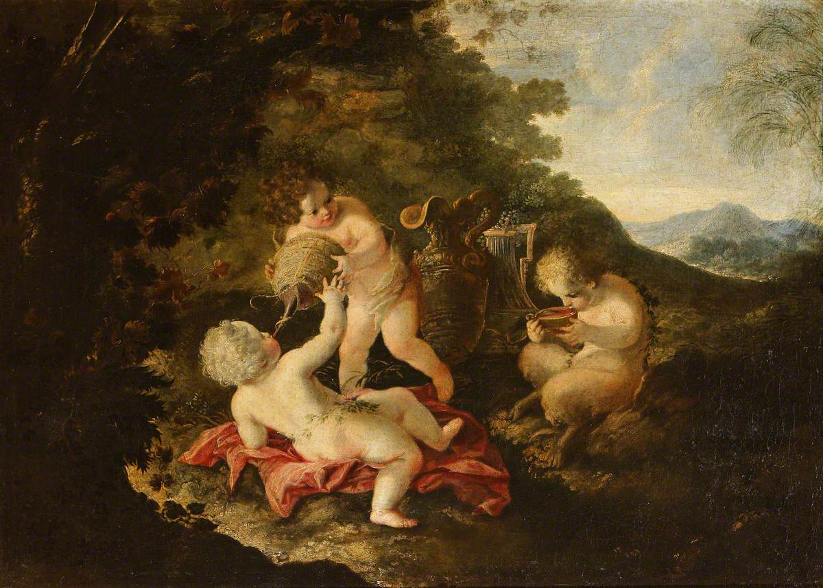 Two Putti and a Baby Satyr
