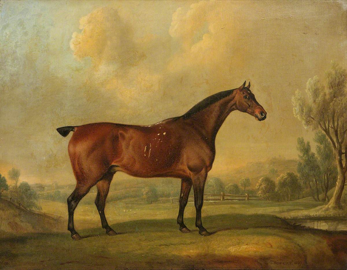 A Chestnut Stallion in a Landscape