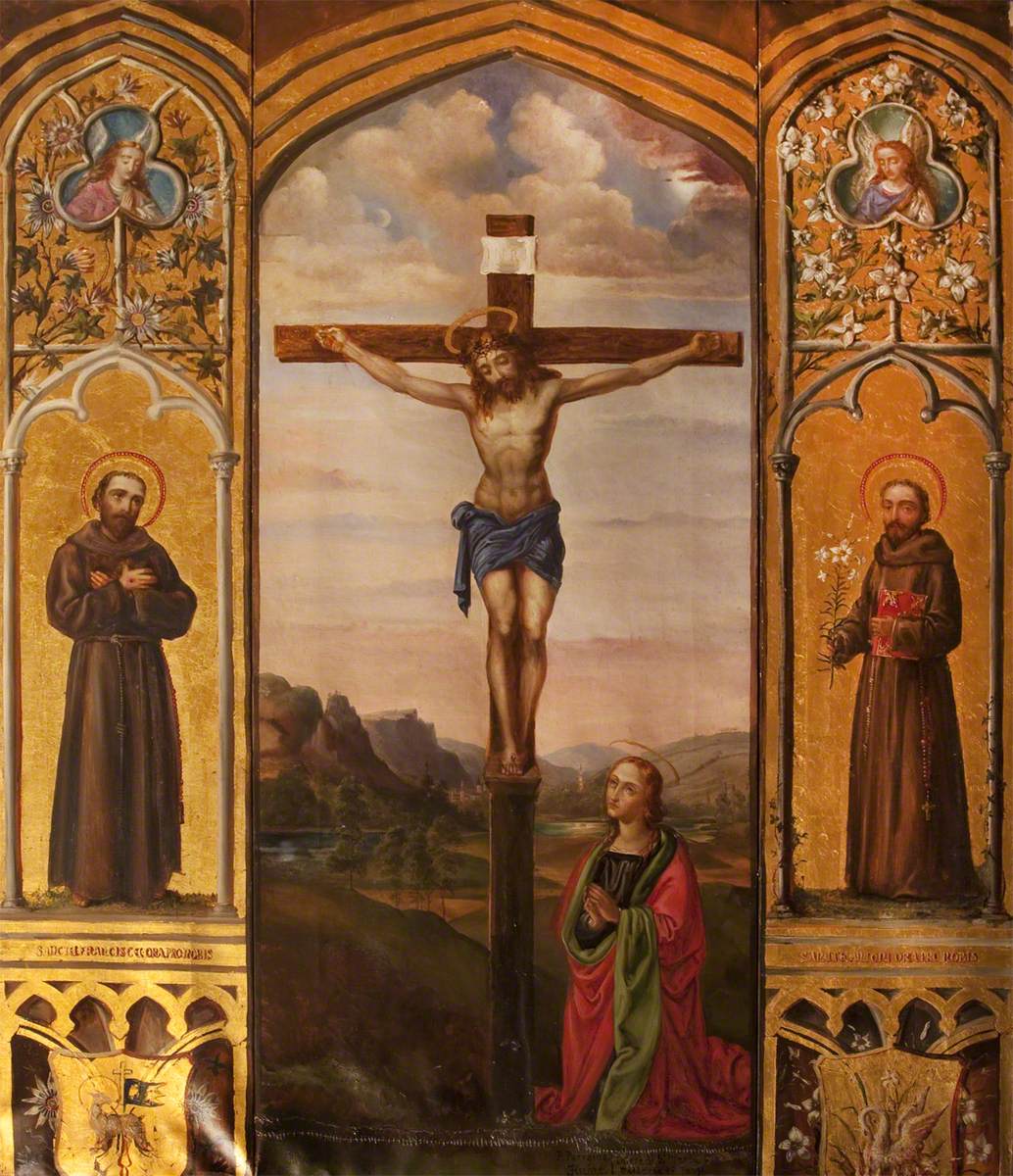 Triptych with Christ Crucified with Saint Mary Magdalen and Saints Francis and Anthony of Padua
