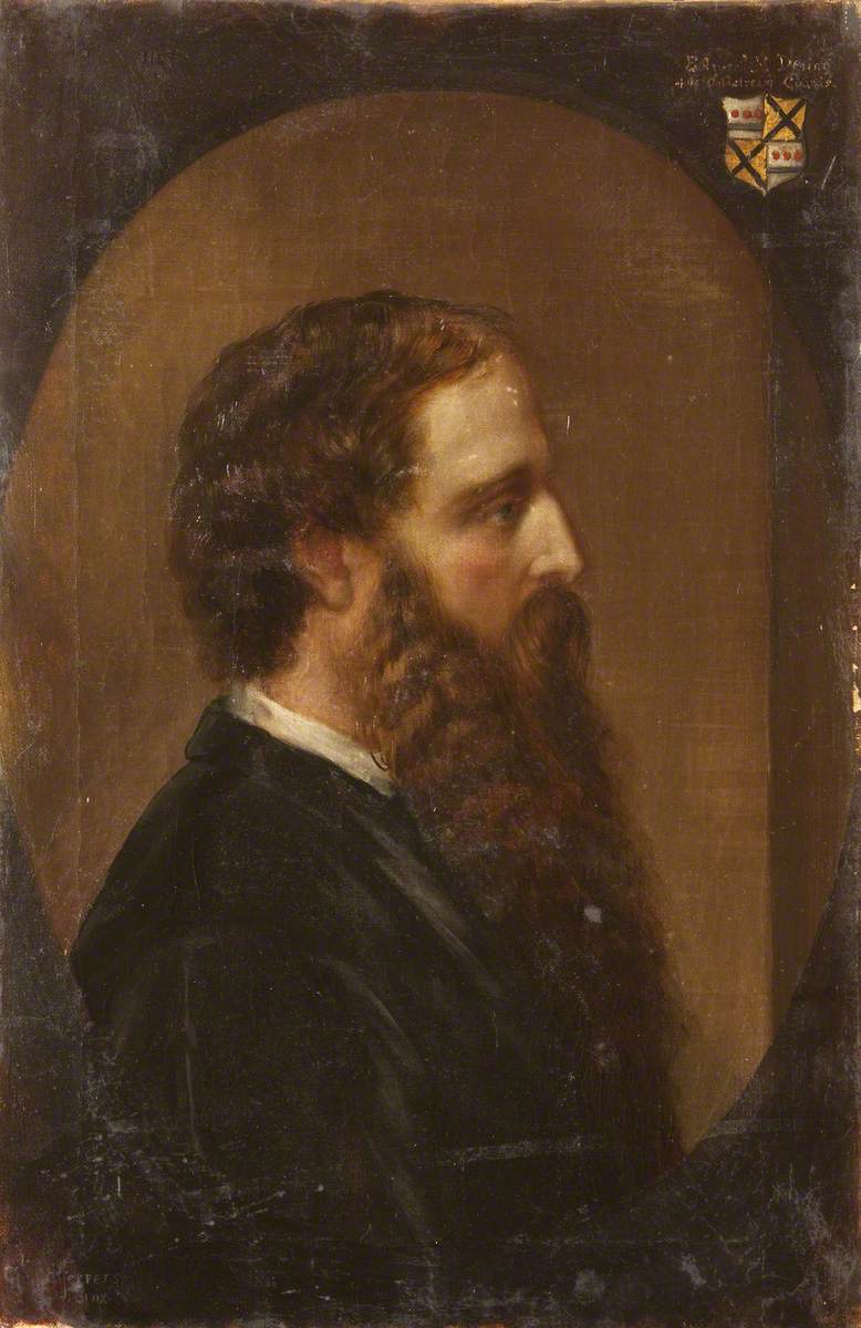 Edward Heneage Dering (1826–1892), in Profile to the Right, in a Painted Oval