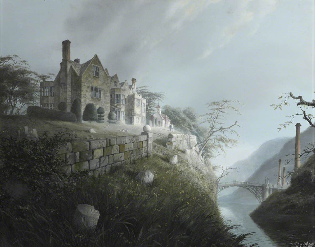 A Capriccio of Benthall Hall and the Iron Bridge, Ironbridge Gorge