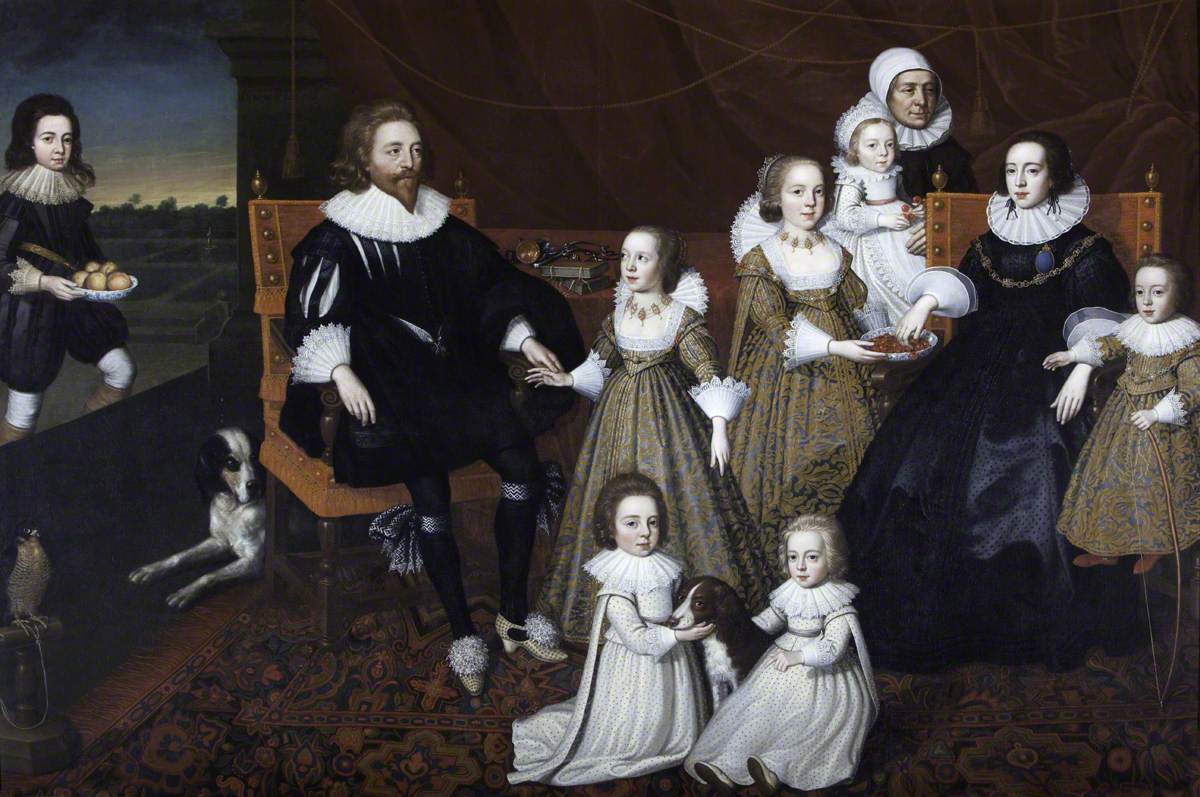 Sir Thomas and Lady Lucy with Seven of Their Children