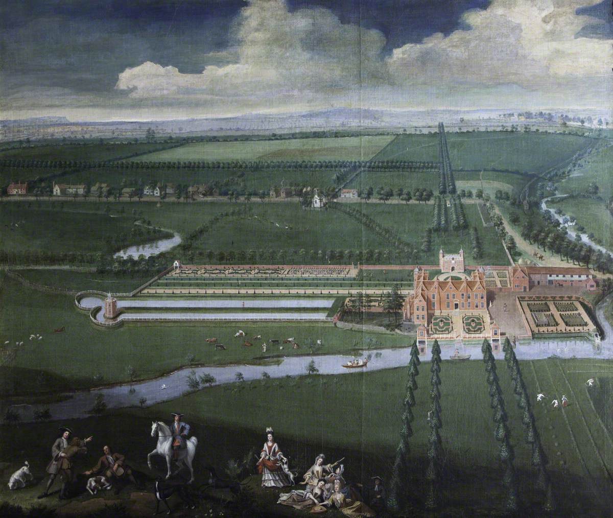 A Bird's-Eye View of Charlecote Park, Warwickshire, from the West