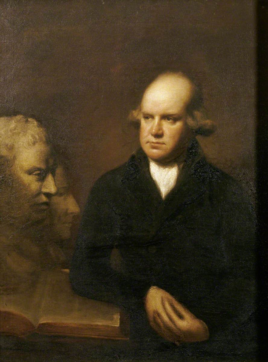 The Reverend Sir Herbert Croft (1751–1816), 5th Bt, with a Bust of Samuel Johnson