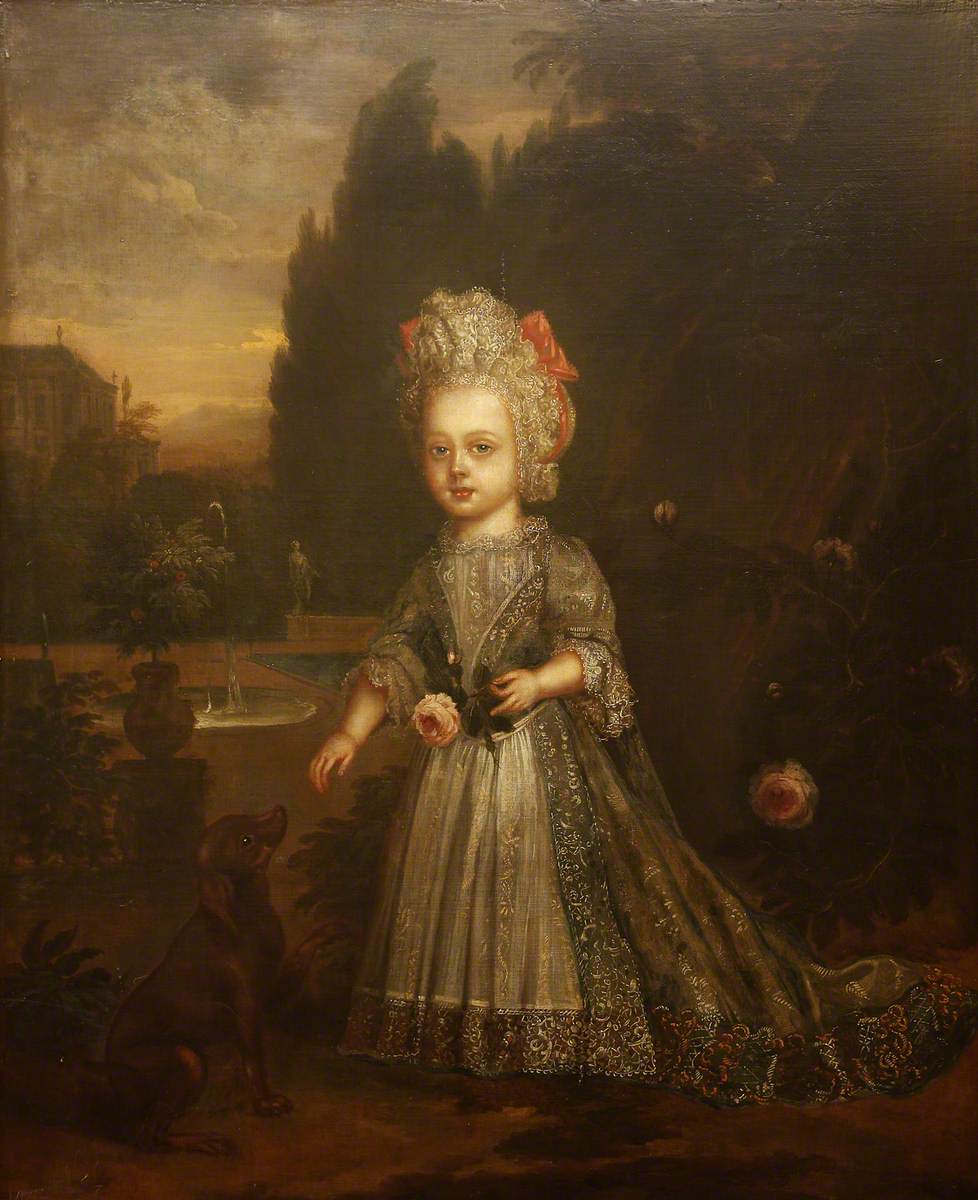 Portrait of a Small Girl in a Garden