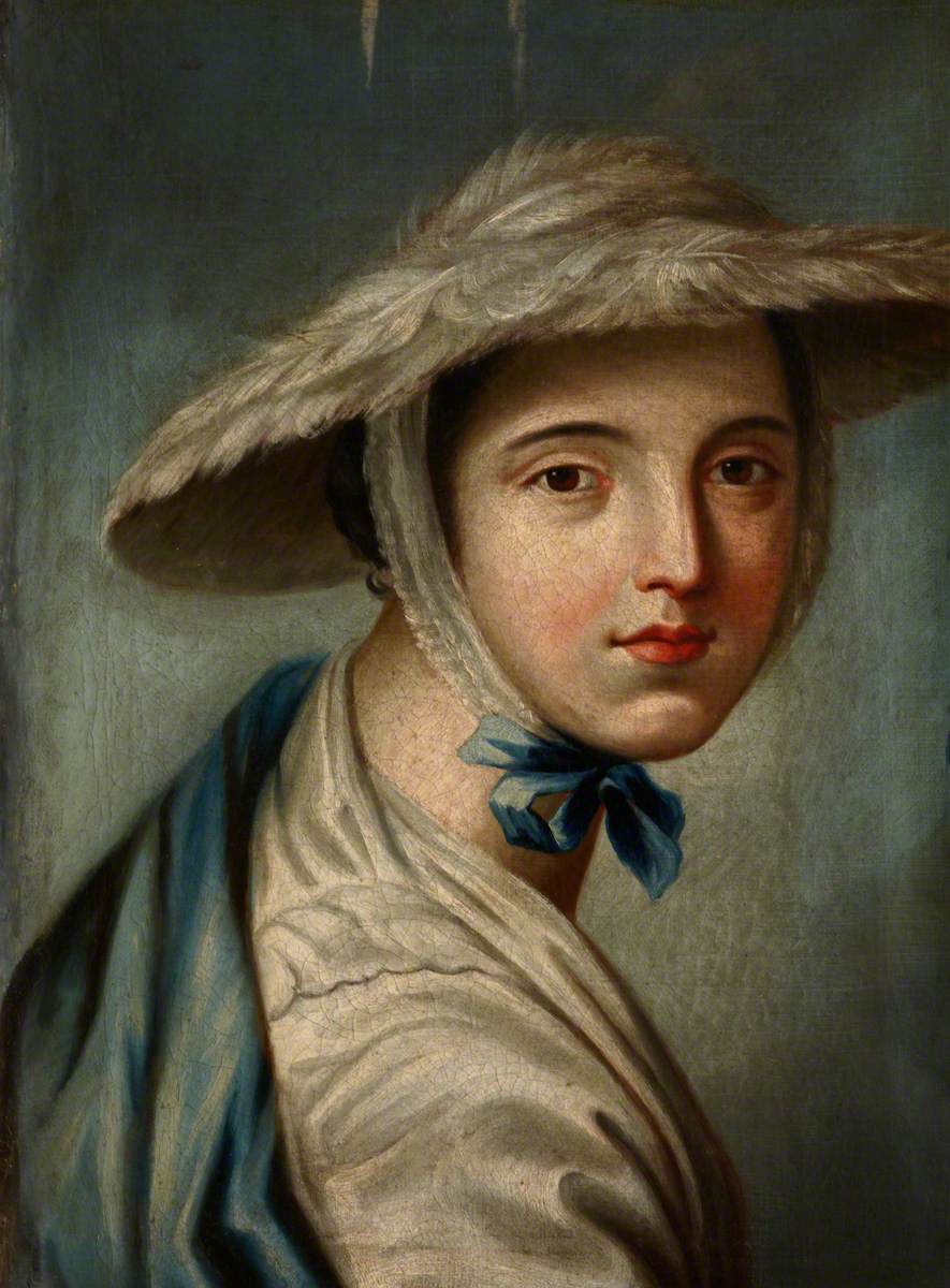 A Young Woman in a Feather Hat