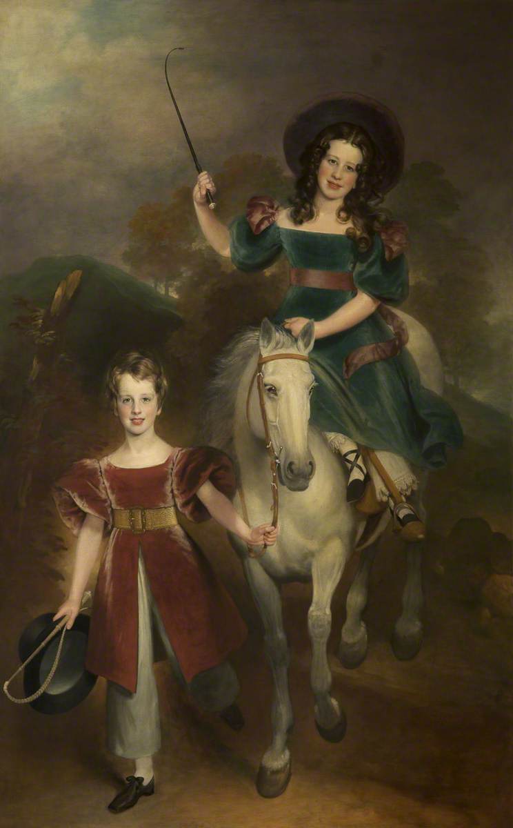 George Harry, Lord Grey of Groby (1826–1883), Later 7th Earl of Stamford, and His Sister Lady Margaret Henrietta Maria Grey (d.1852), Later Lady Milbank, as Children