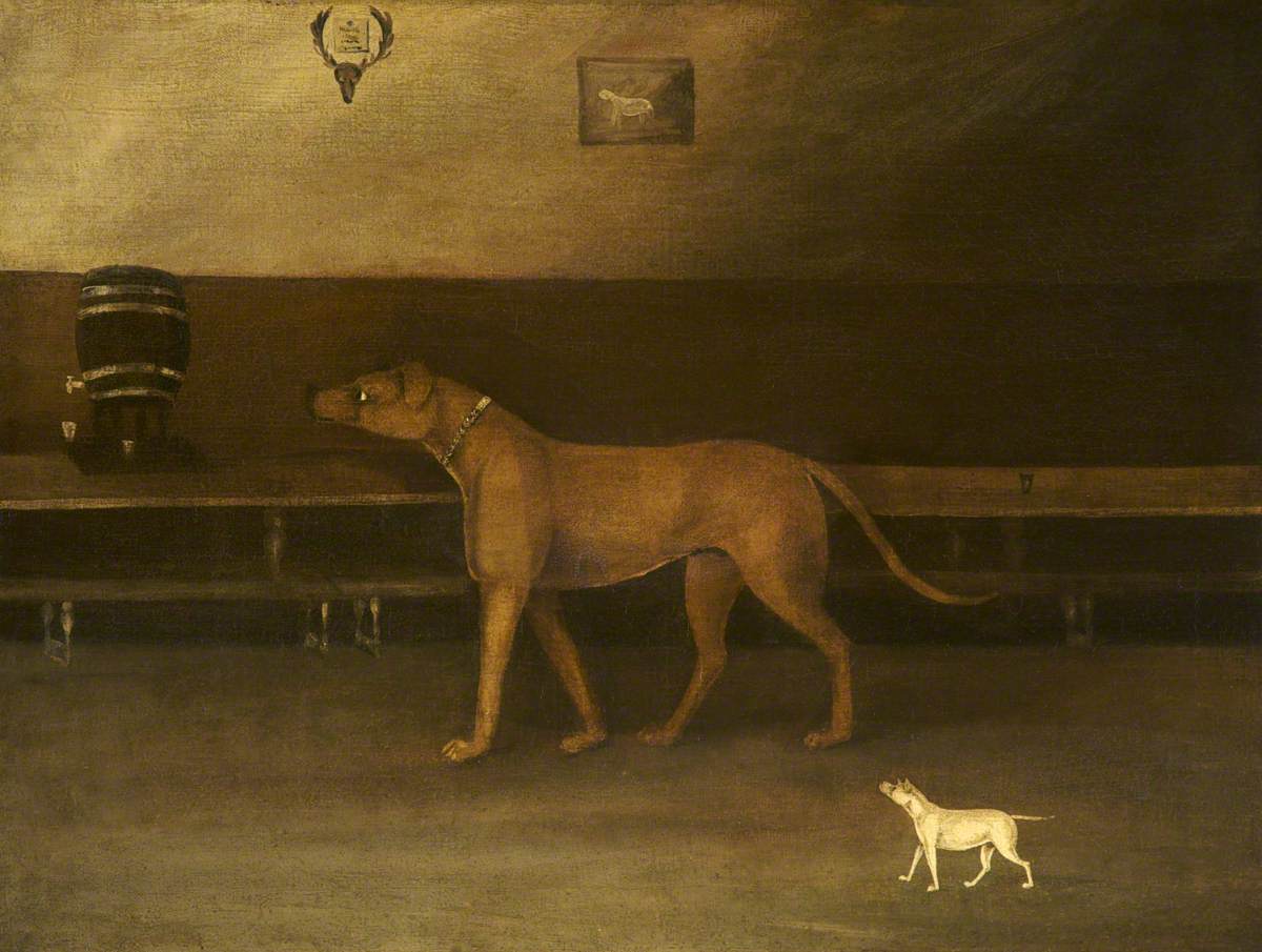 A Mastiff and a Small Dog