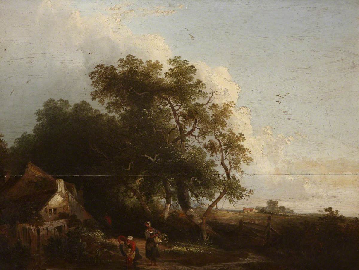 Landscape with a Cottage and Peasants