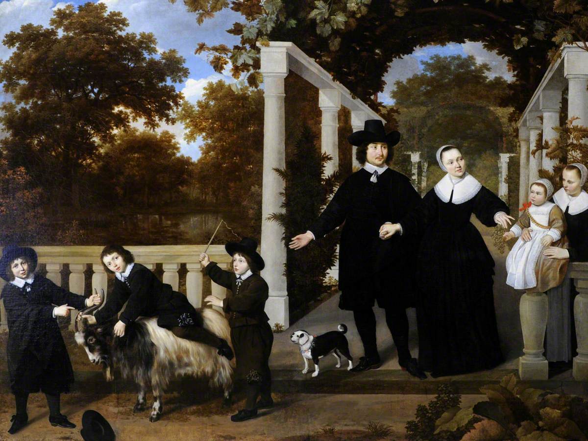 Portrait of a Dutch Family Group in a Garden