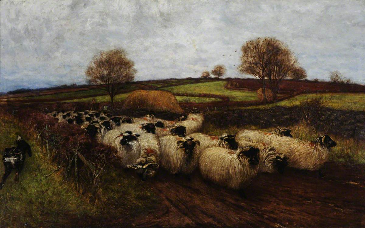 Landscape with Sheep and a Sheep Dog