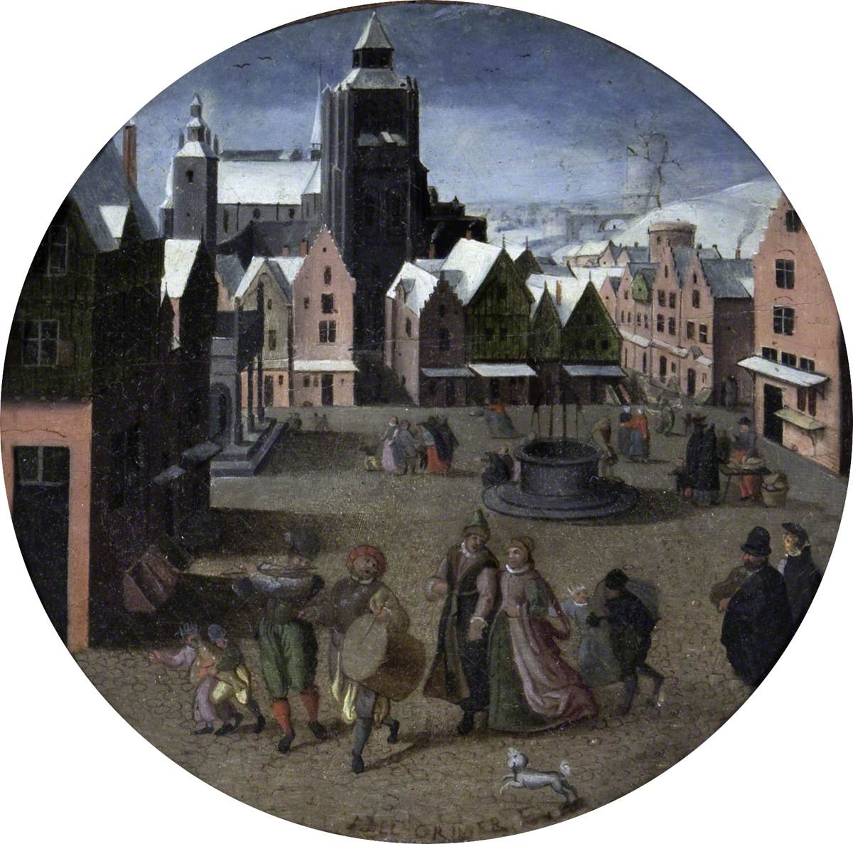 The Four Seasons, Winter: Snow Scene, a Town under Snow 