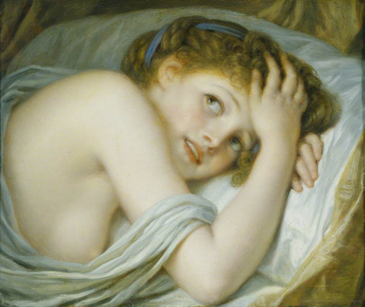 Half-Length of a Girl Lying in Bed