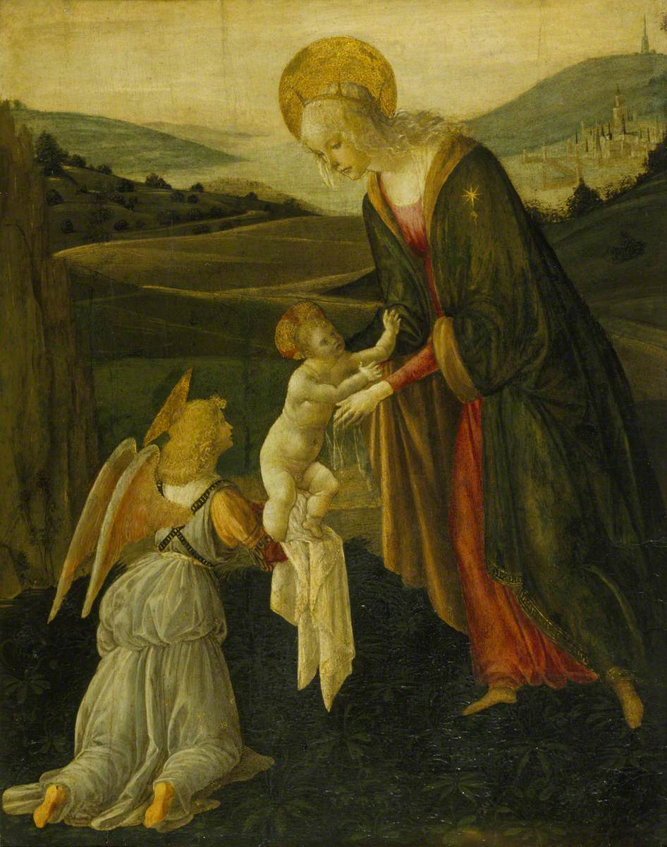 The Madonna and Child with an Angel in a Coastal Landscape