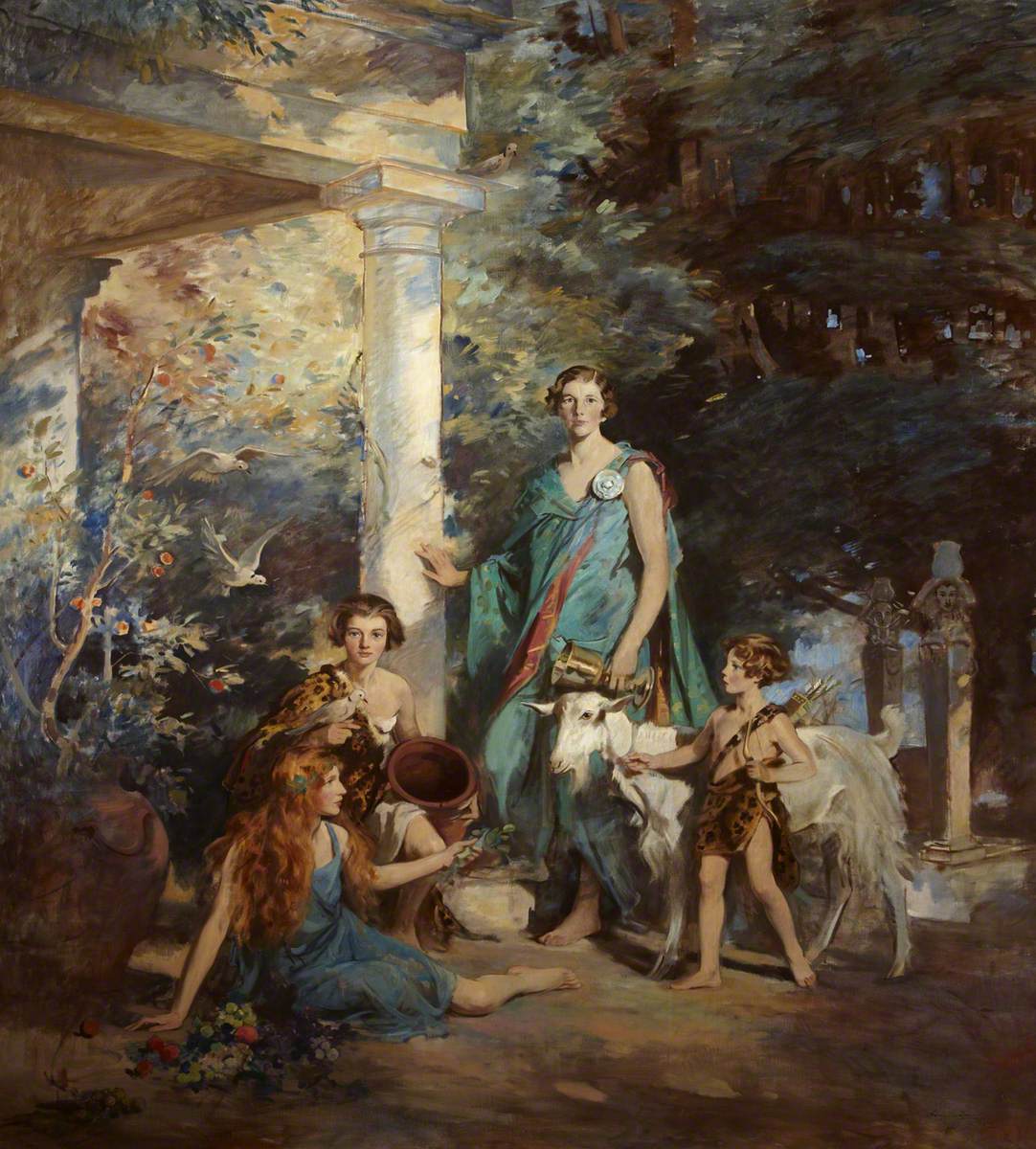 'Circe and the Sirens': A Group Portrait of the Honourable Edith Chaplin (1878–1959), Marchioness of Londonderry, and Her Three Youngest Daughters, Lady Margaret Frances Anne Vane-Tempest-Stewart (1910–1966), Lady Helen Maglona Vane-Tempest-Stewart (1911–1986), and Lady Mairi Elizabeth Vane-Tempest-Stewart (1921–2009), Later Viscountess Bury