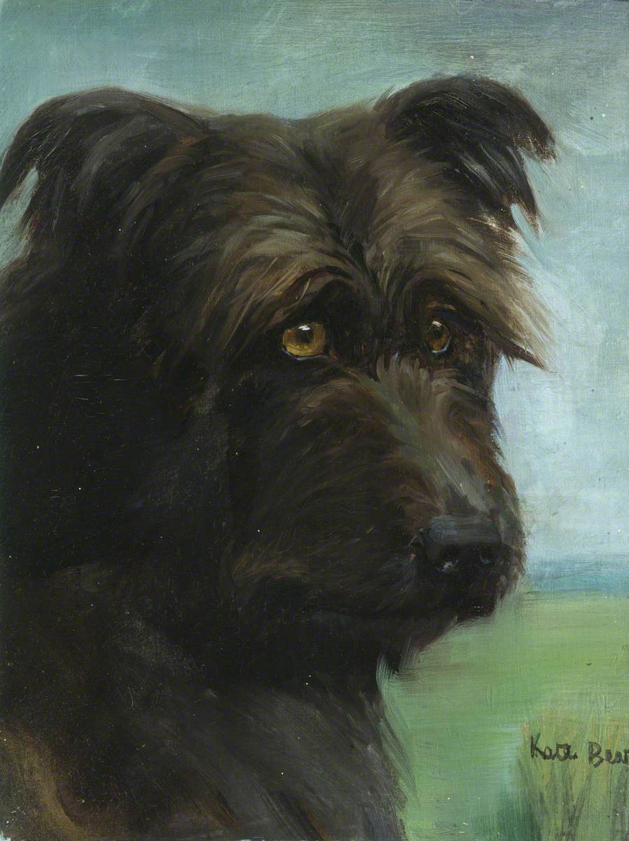 'Rita': Study of the Head of a Terrier in a Landscape