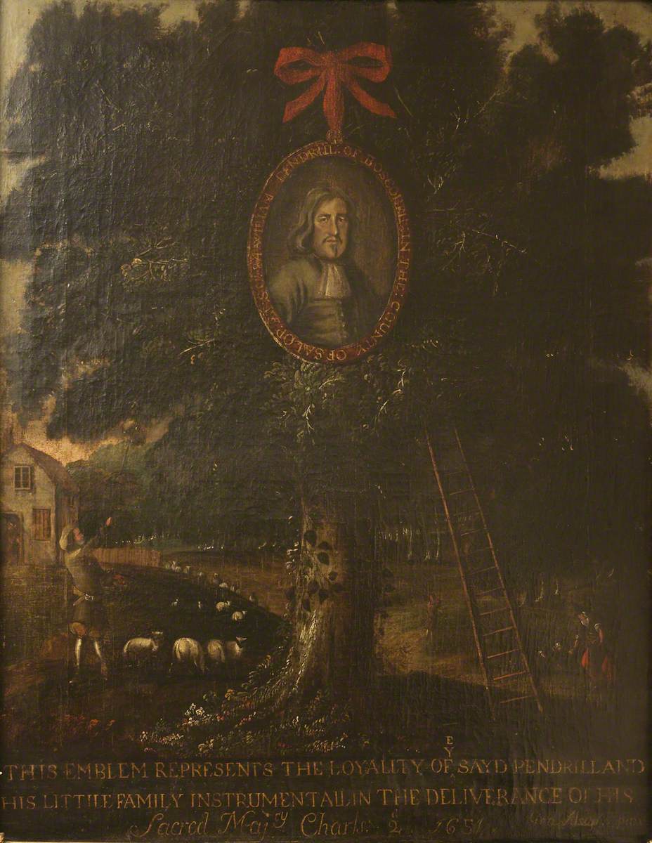 The Boscobel Oak with a Medallion of William Penderel, 1651