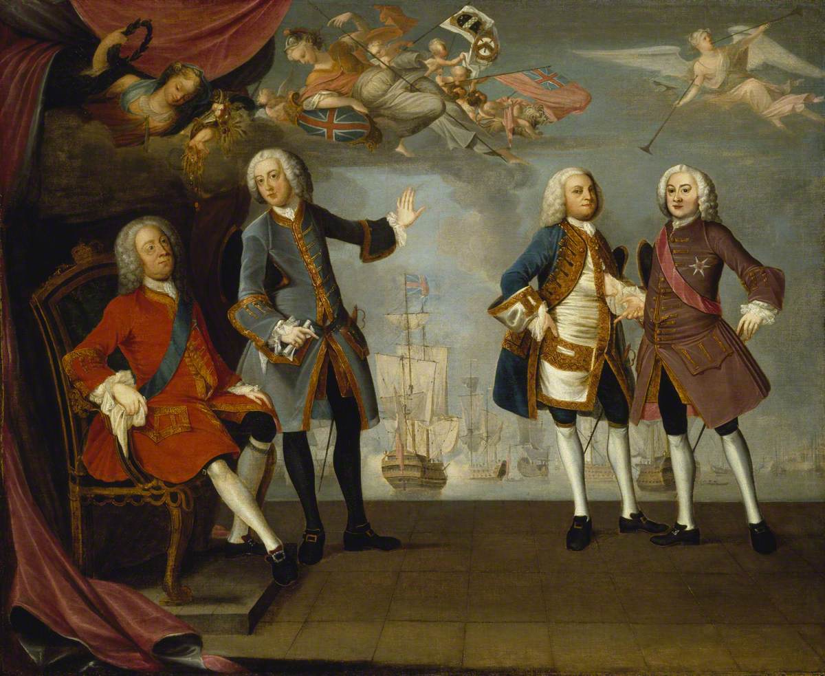 An Allegorical Set of Portraits Commemorating the Victory at Quiberon Bay in 1759