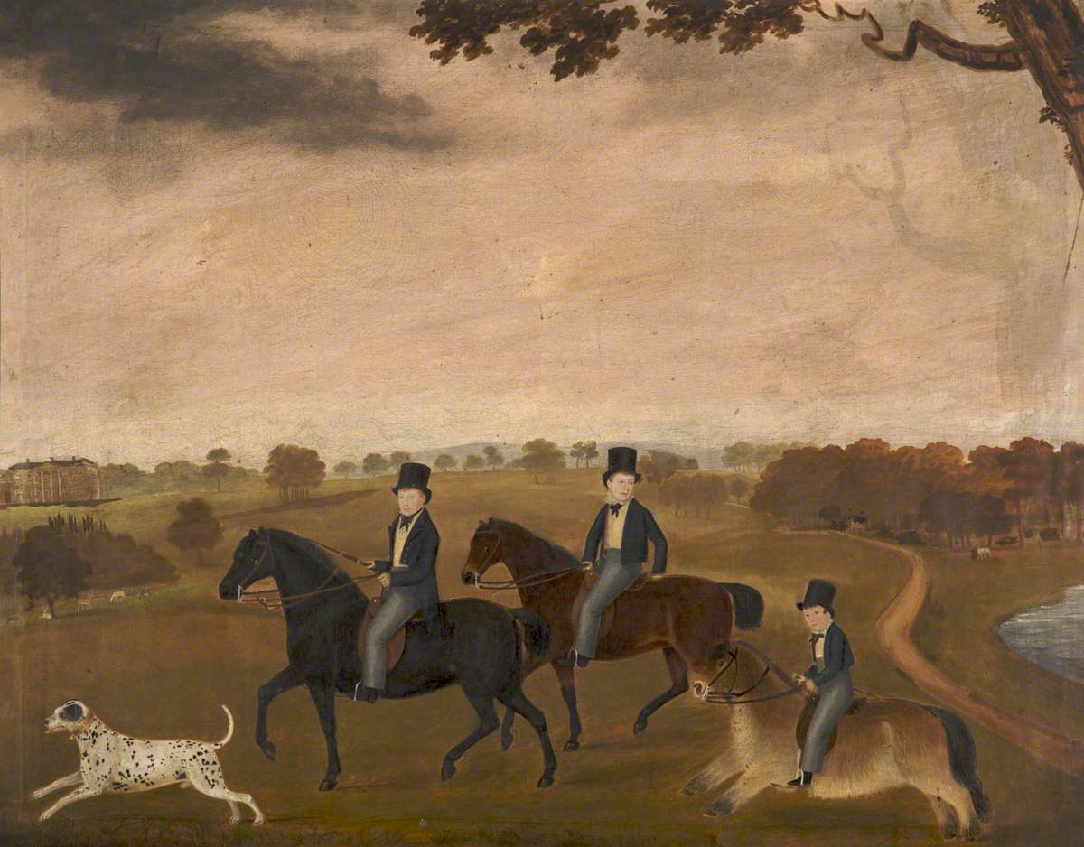 William Tatton Egerton (1806–1883), 1st Baron Egerton of Tatton, and His Two Brothers Riding in Tatton Park