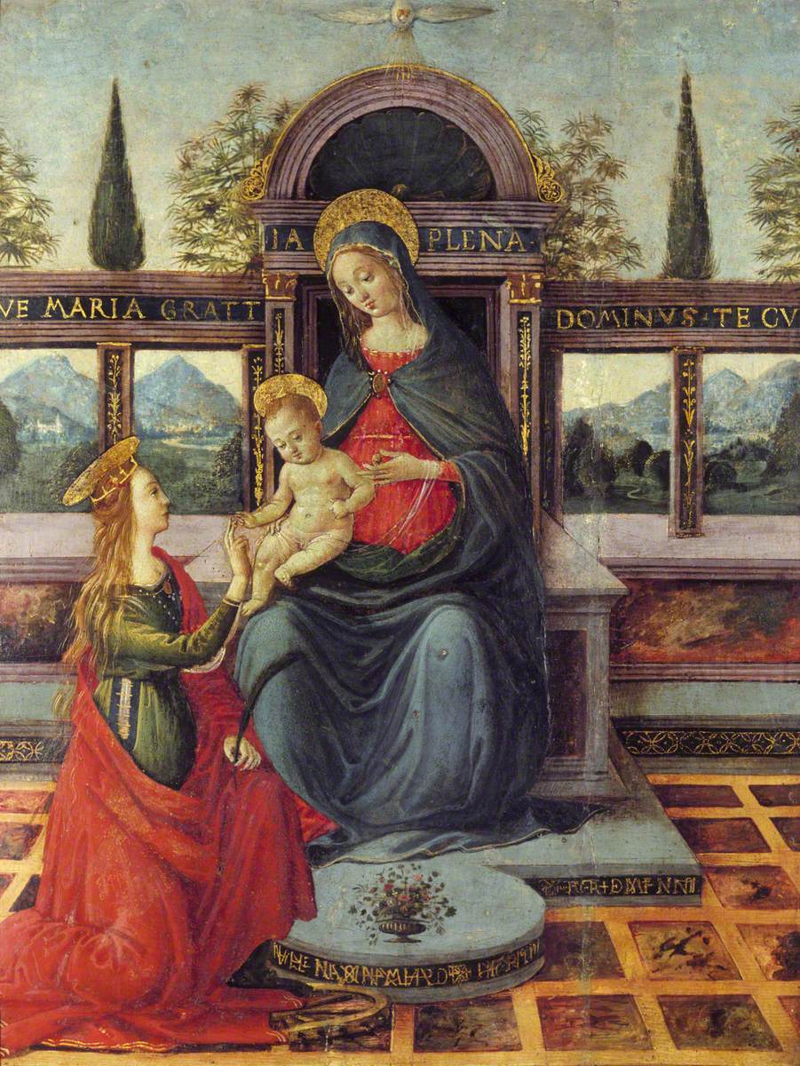 Madonna and Child Enthroned with Saint Catherine