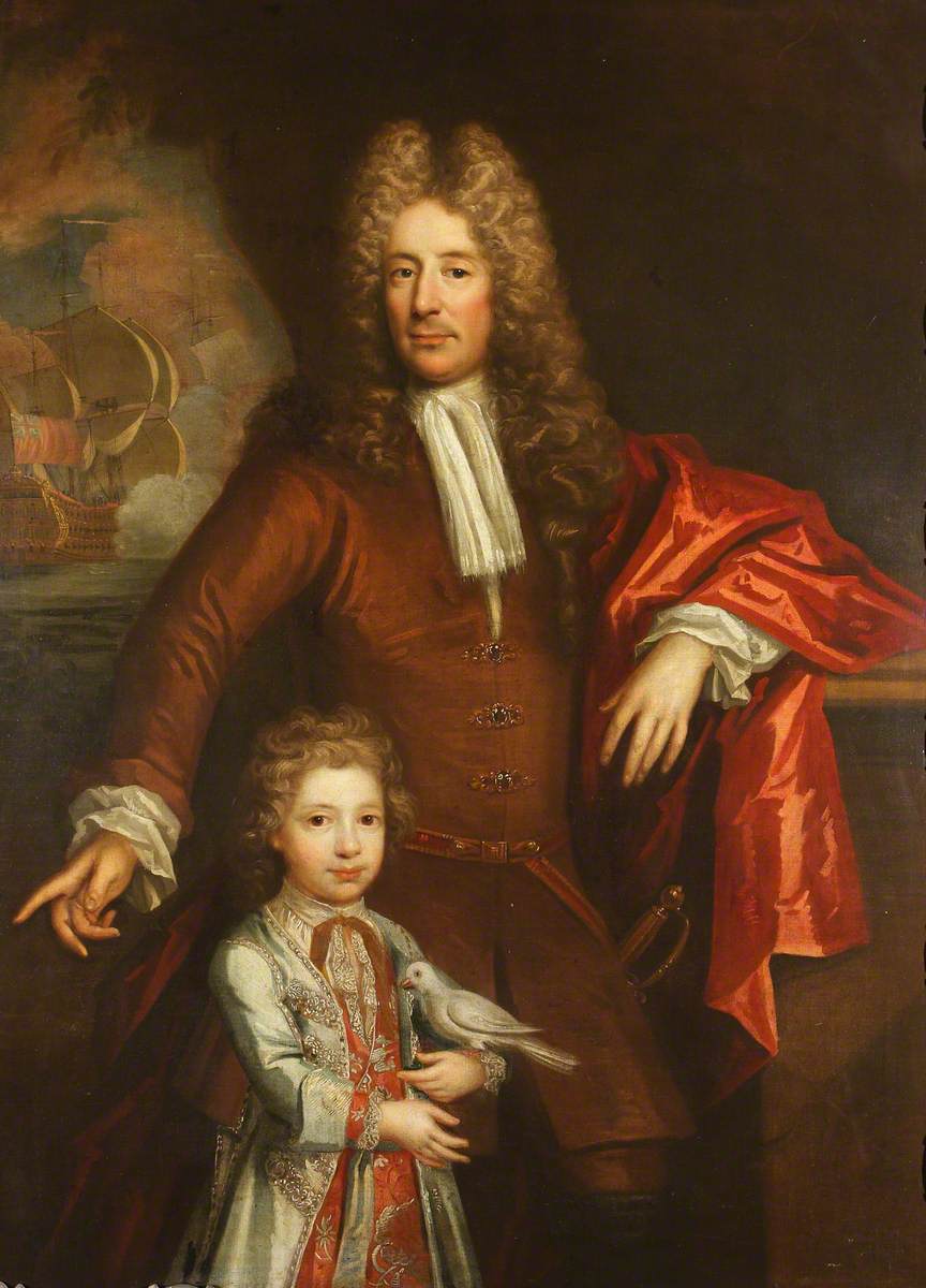 Portrait of an Unknown Gentleman and His Son with a Parakeet