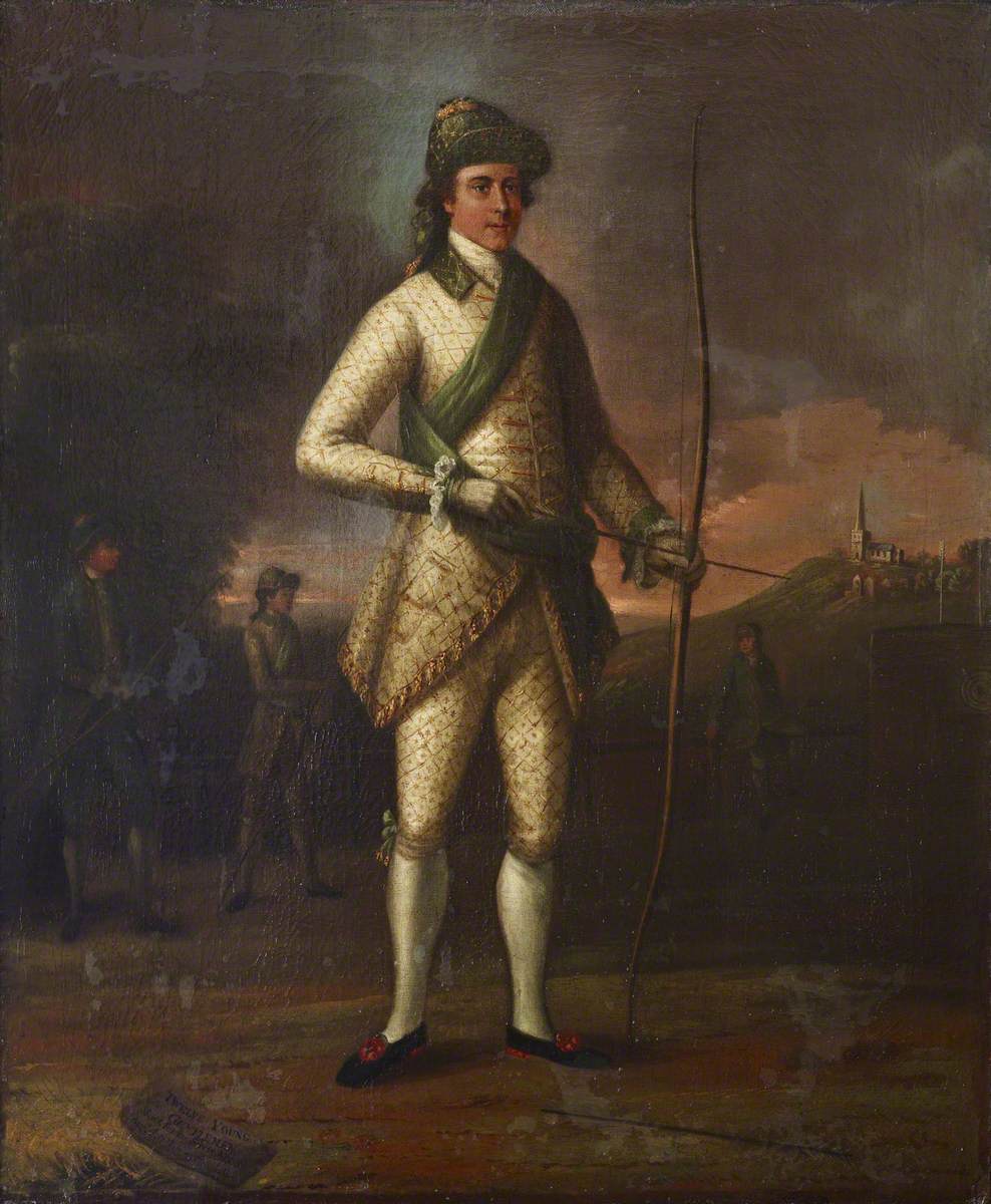 Master Middleton (?), Preparing to Shoot for the Silver Arrow at Harrow, 5 August 1758