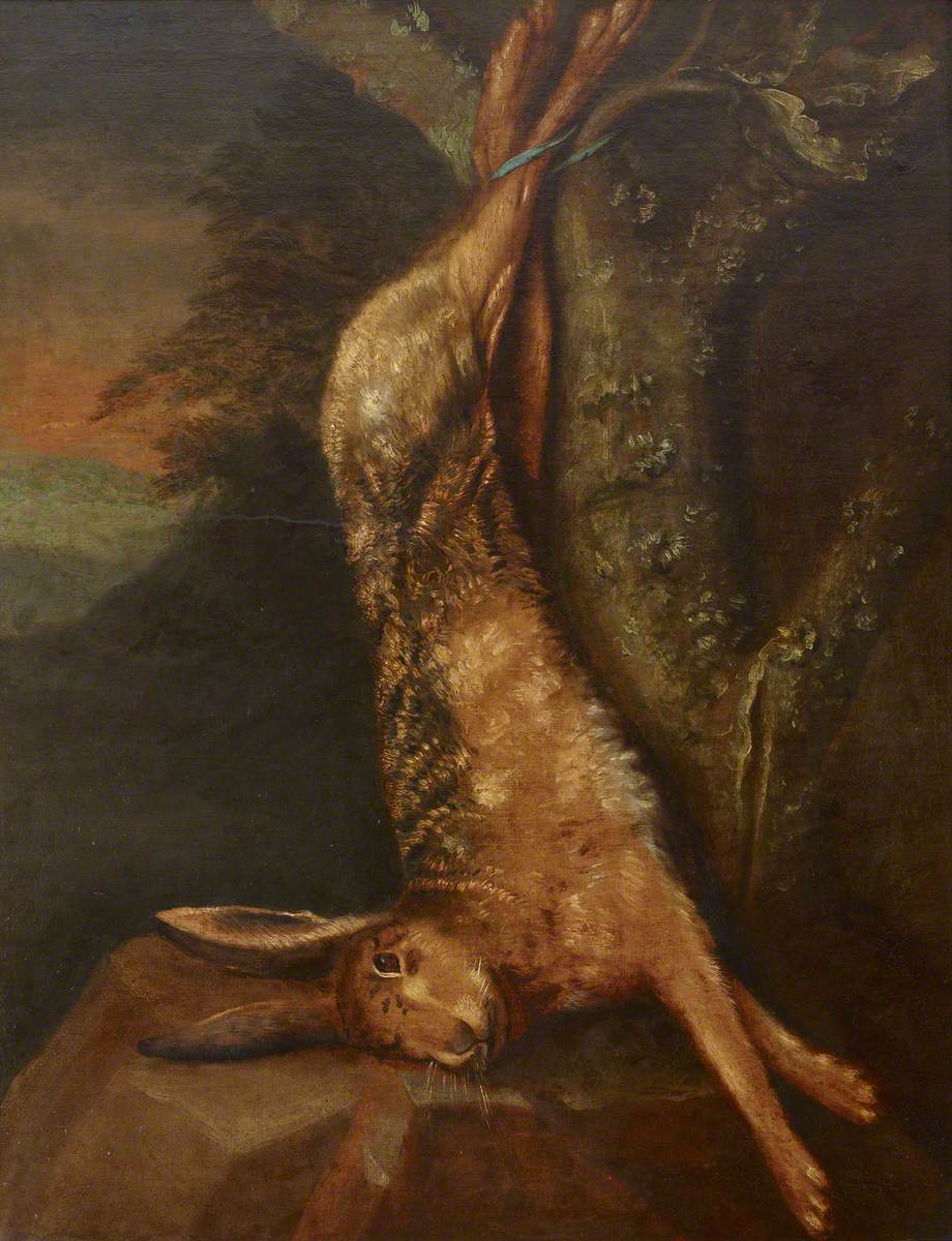 Still Life of a Dead Hare Strung up