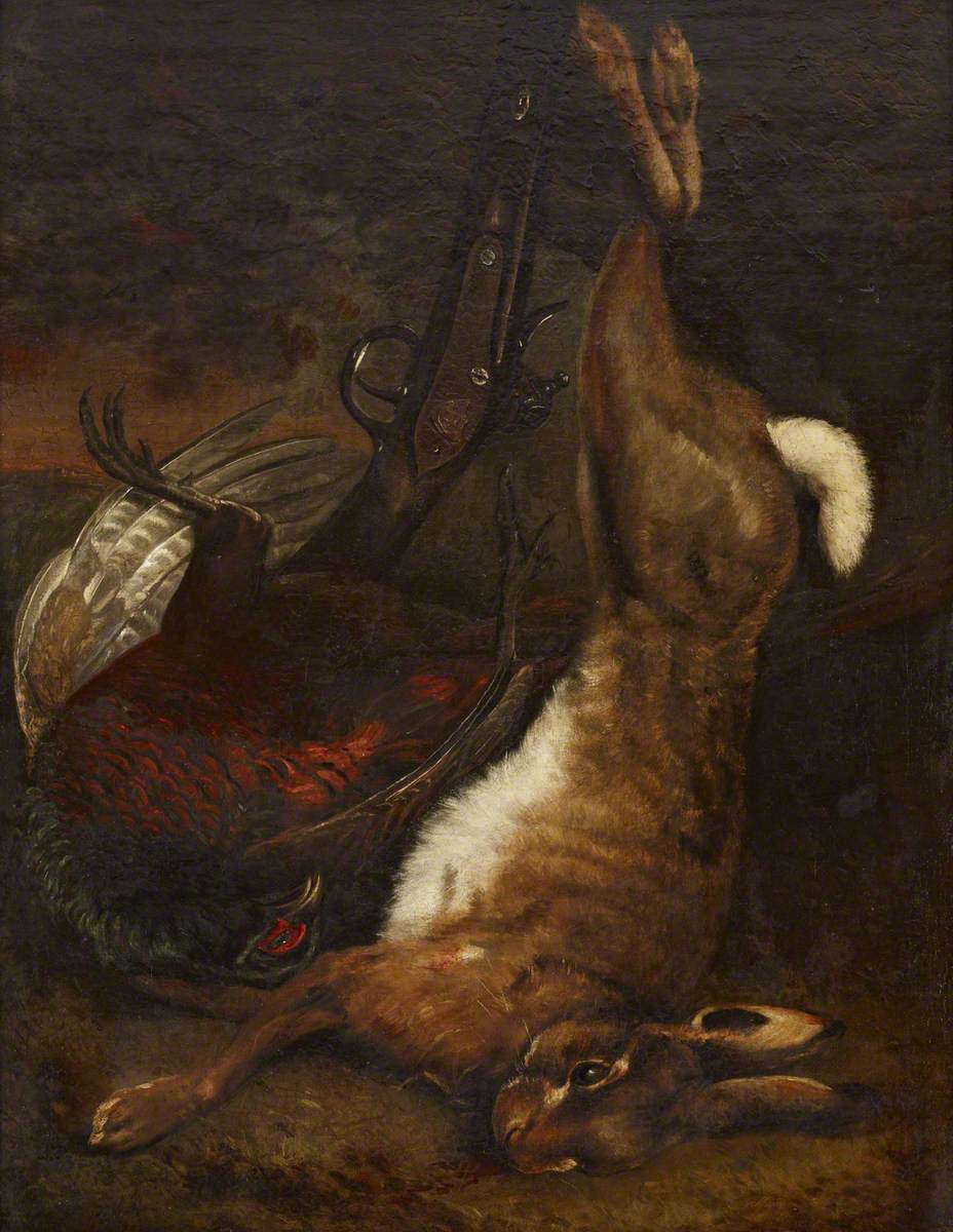Still Life of Dead Hare, Gun and Pheasant