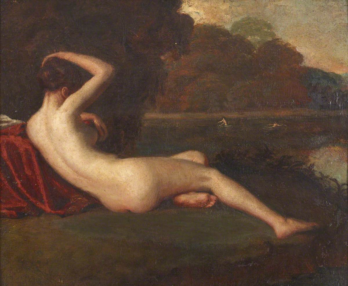 A Female Nude by a Lake