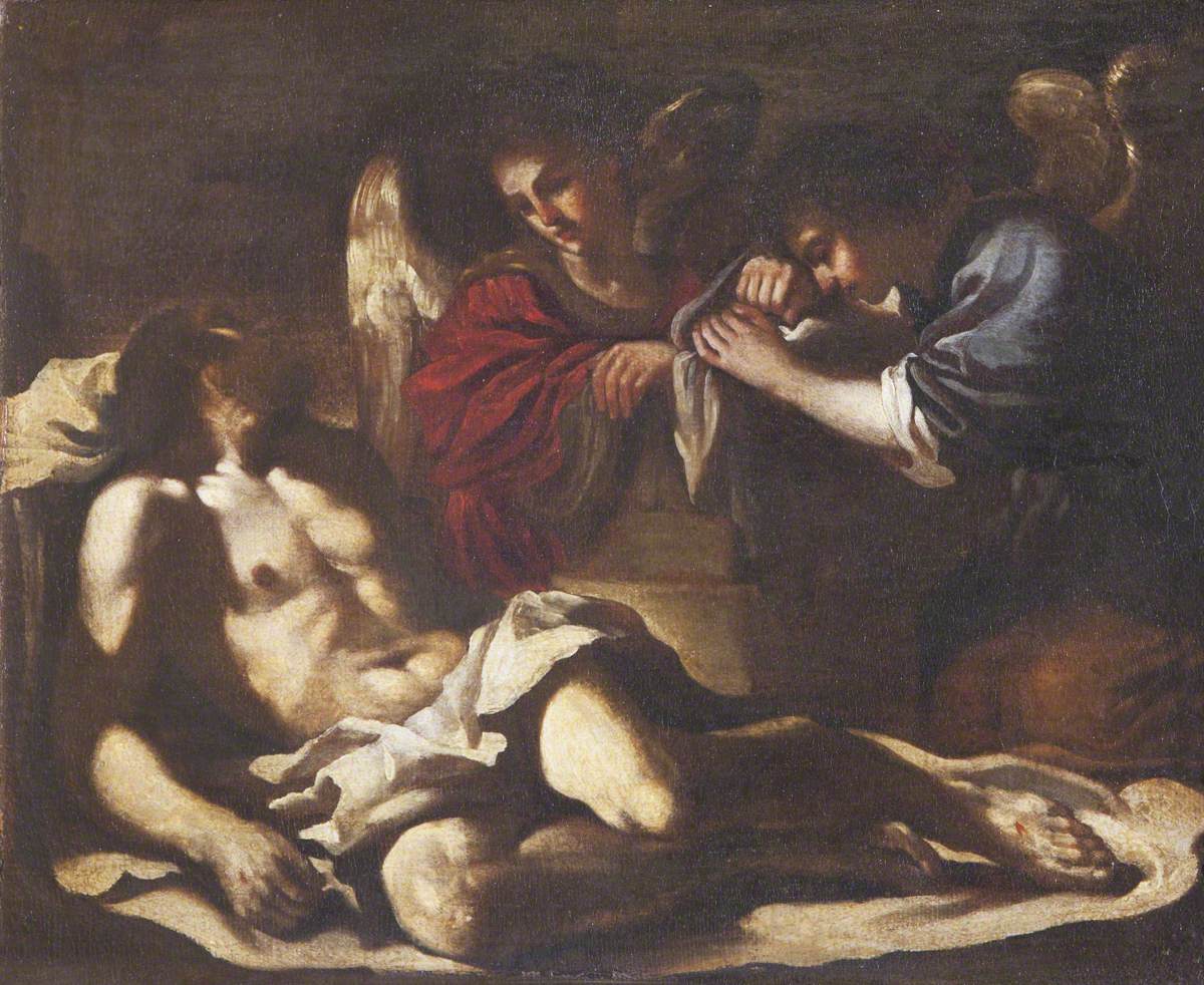 The Dead Christ Mourned by Angels